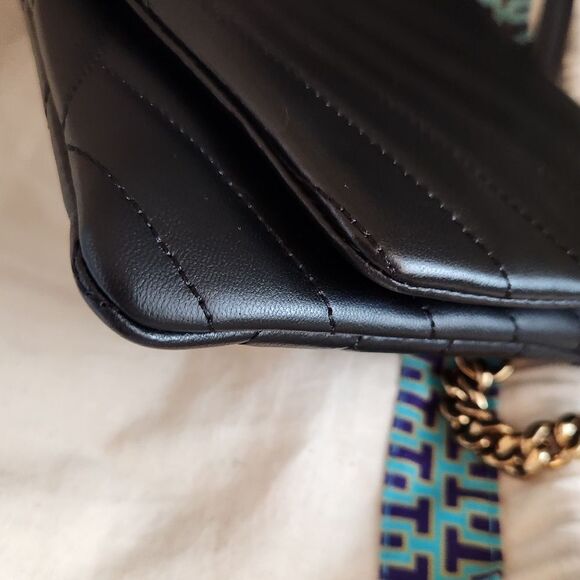 Tory Burch Kira Black Leather Shoulder Bag / Clutch - Picture 10 of 11